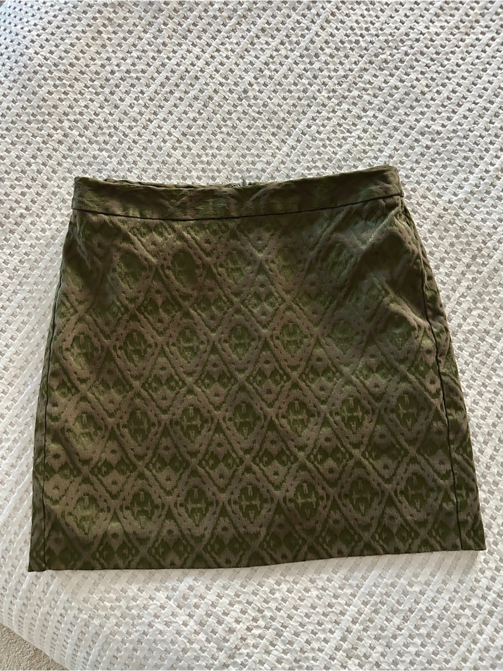 Banana Republic Olive Green Jacquard Mini Skirt